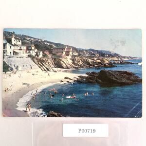 Laguna Beach Southern California 1960s Postcard CA PC Swimmers Surfers